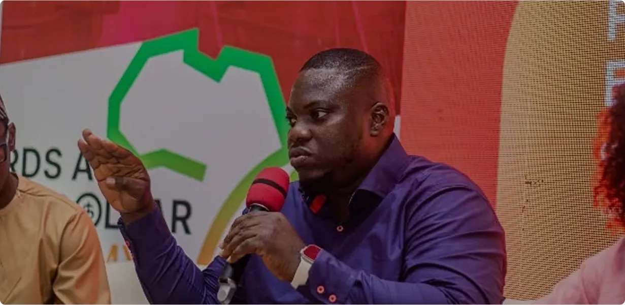 Eghosa speaking on a panel